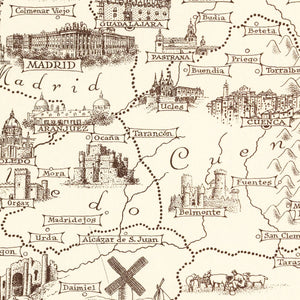 Vintage Pictorial Map of Spain & Portugal, 1935