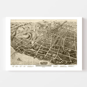 Vintage Map of Poughkeepsie, New York 1874