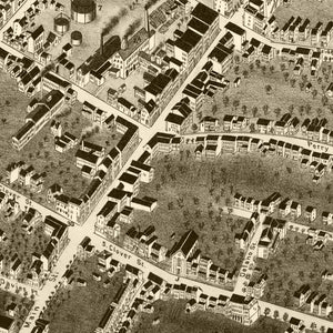 Vintage Map of Poughkeepsie, New York 1874
