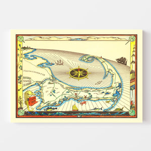 Vintage Map of Cape Cod, 1938