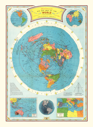 Vintage Air Age Map of The World 1946