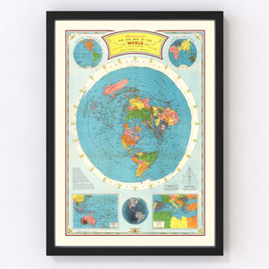 Vintage Air Age Map of The World 1946