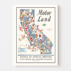 Vintage Map of California 1933
