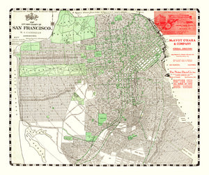 Vintage Map of San Francisco, California 1906