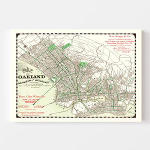 Vintage Map of Oakland, California 1906
