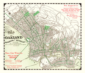 Vintage Map of Oakland, California 1906