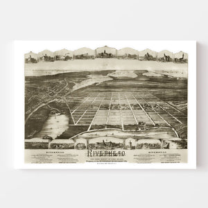 Vintage Map of Riverhead, New York 1890