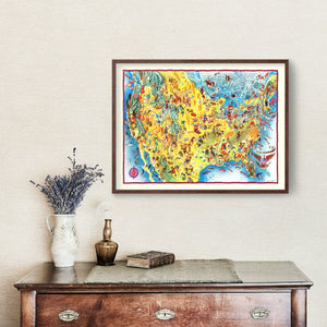 Vintage Pictorial Map of the United States, 1940
