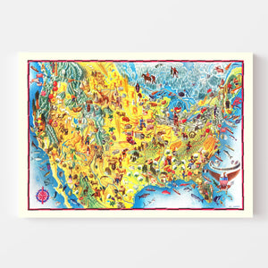 Vintage Pictorial Map of the United States, 1940