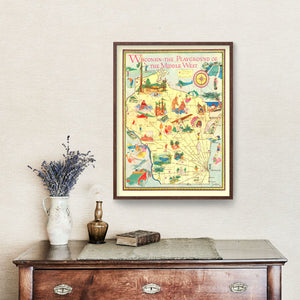 Vintage Map of Wisconsin 1929