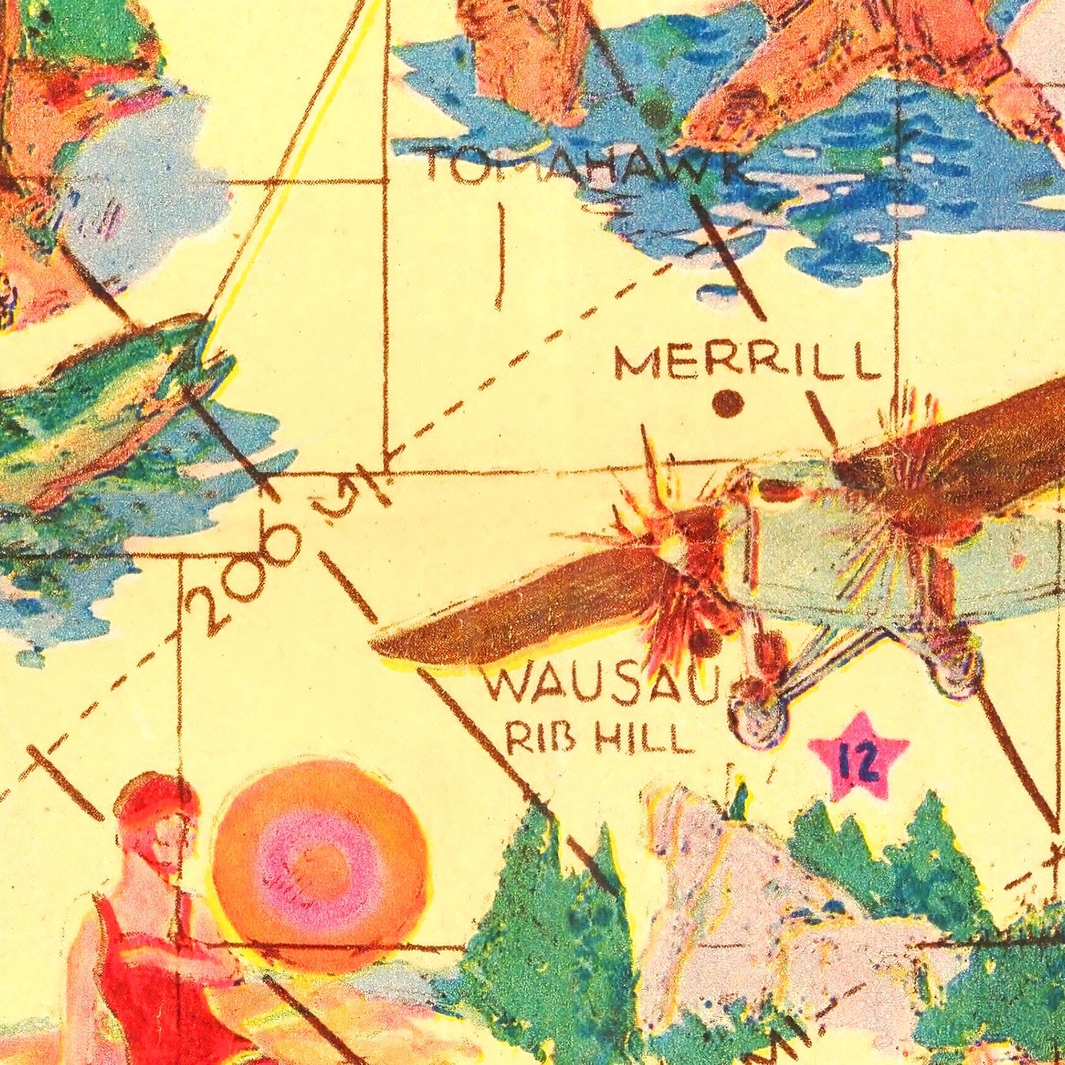 Vintage Map of Wisconsin 1929