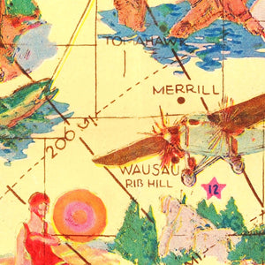 Vintage Map of Wisconsin 1929