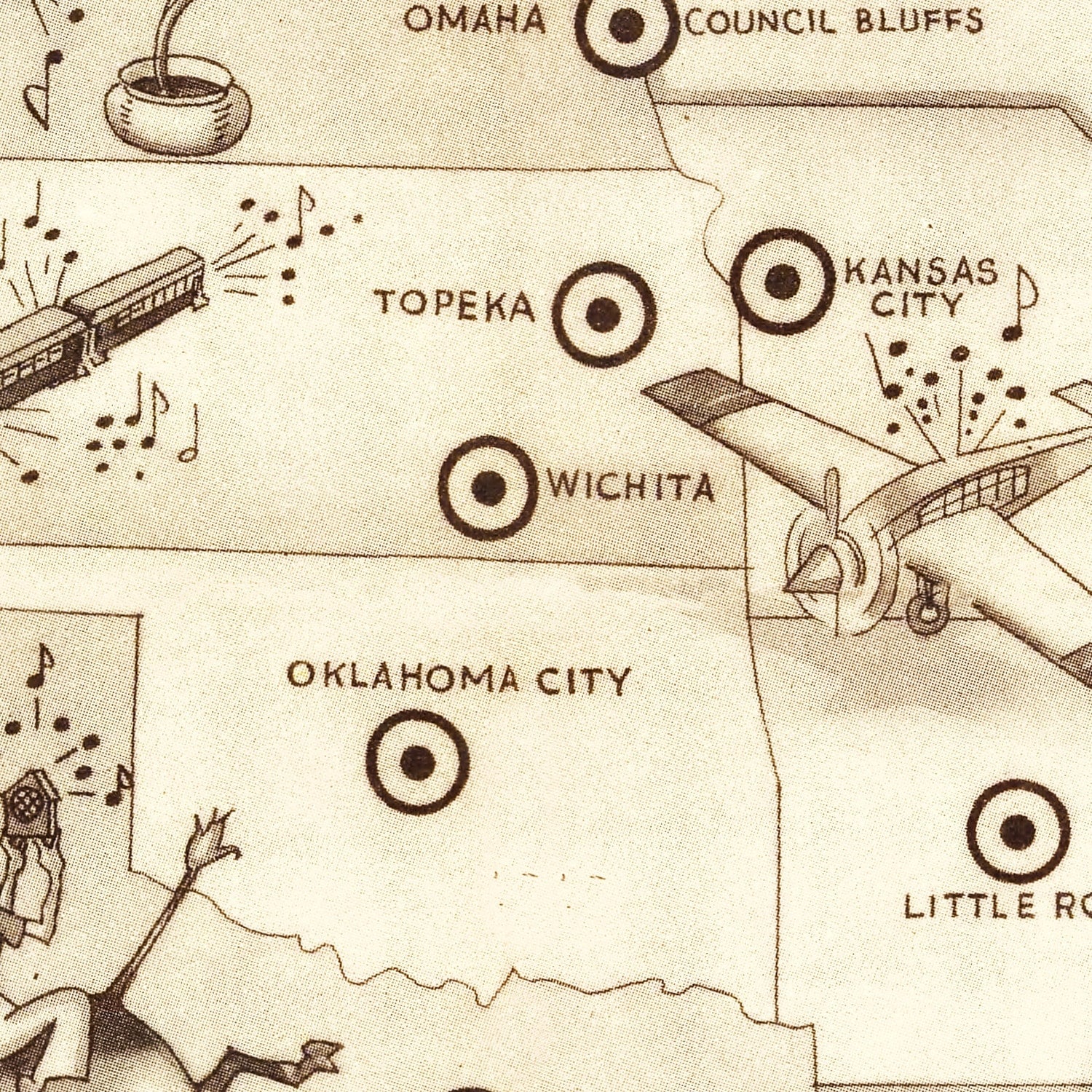 Vintage Radio Map of the United States, 1922