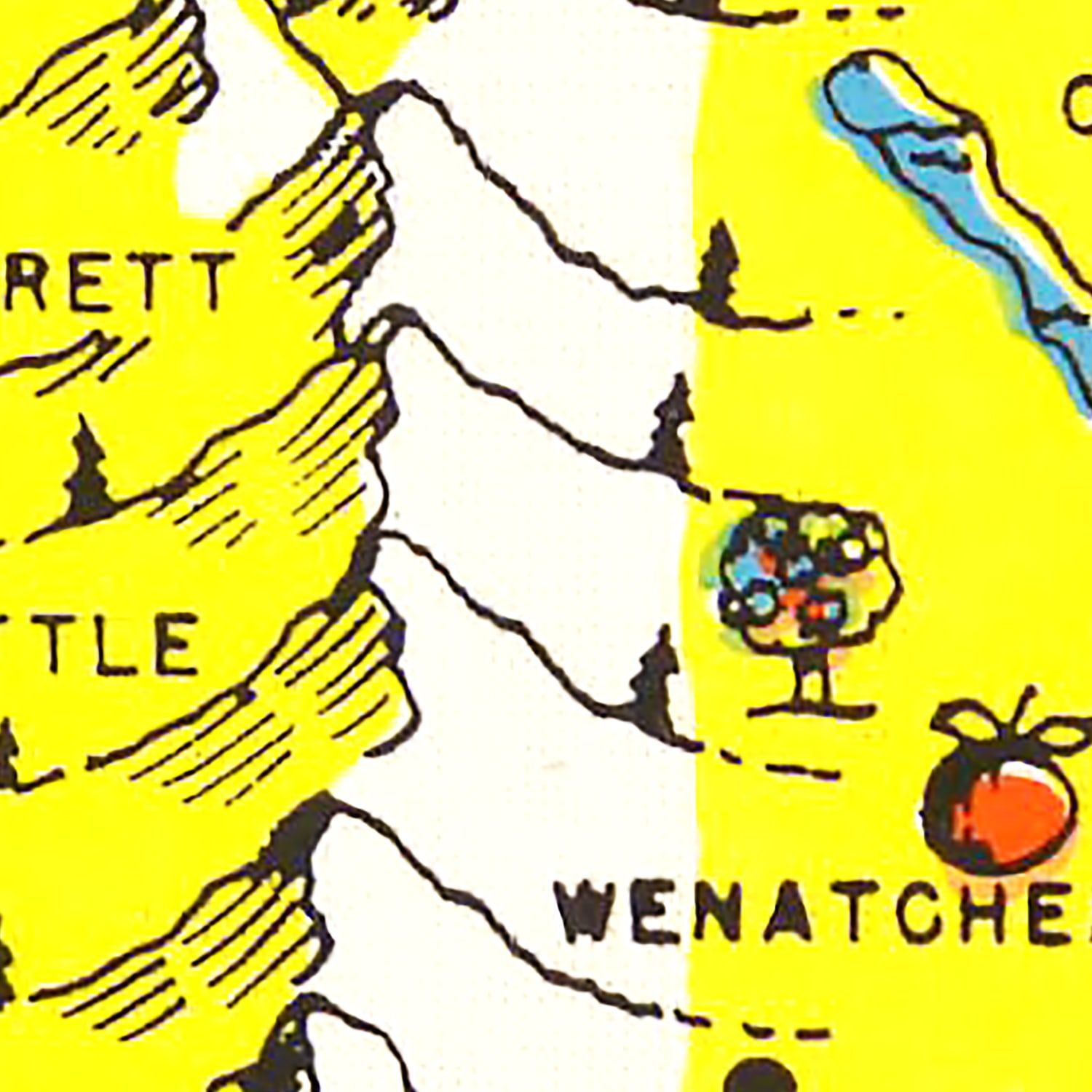Vintage Map of Washington 1950