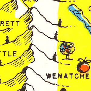 Vintage Map of Washington 1950