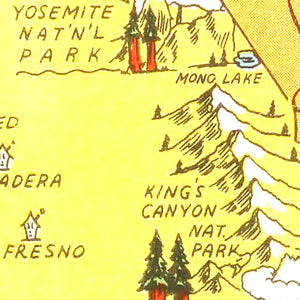 Vintage Map of California 1948