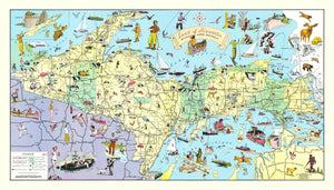 Vintage Map of Upper Peninsula of Michigan, 1935