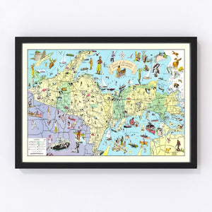 Vintage Map of Upper Peninsula of Michigan, 1935