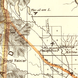Vintage Map of Washington 1876