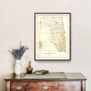 Vintage Map of South Dakota 1876