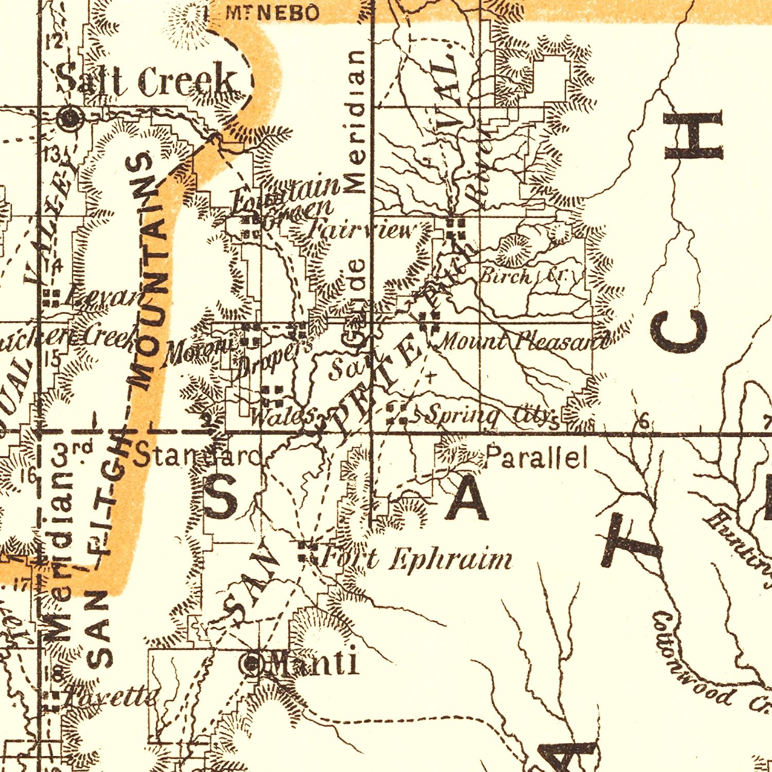 Vintage Map of Utah 1876