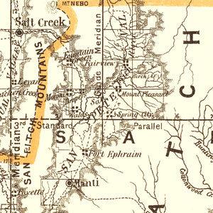 Vintage Map of Utah 1876