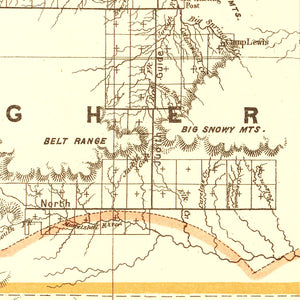 Vintage Map of Montana 1876