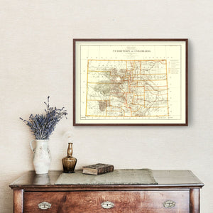 Vintage Map of Colorado 1876