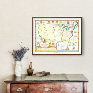 Vintage Revolutionary War Map of the United States