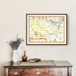 Vintage Louisiana Map Purchase Map of the United States