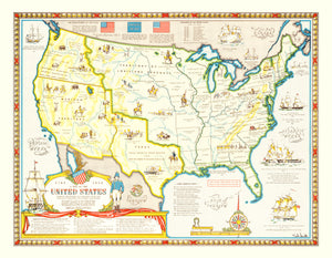 Vintage Louisiana Map Purchase Map of the United States