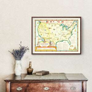 Vintage Civil War Map of the United States