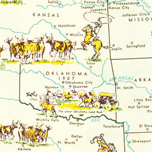 Vintage Map of United States 1959