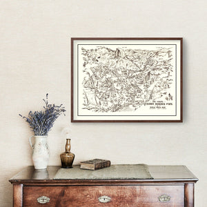 Vintage Map of Yosemite National Park, 1946