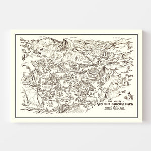Vintage Map of Yosemite National Park, 1946
