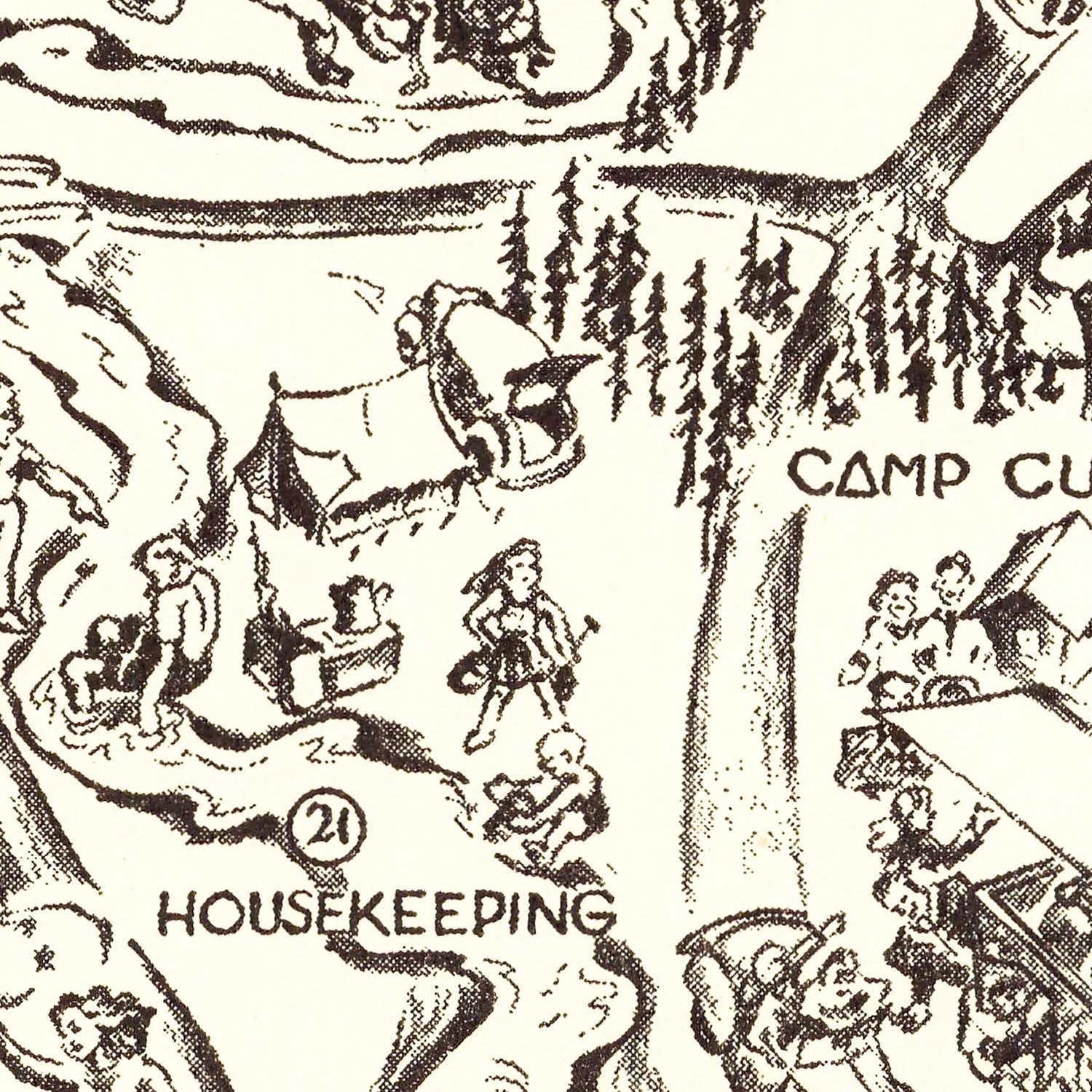 Vintage Map of Yosemite National Park, 1946