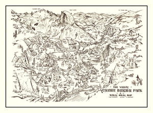Vintage Map of Yosemite National Park, 1946