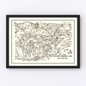 Vintage Map of Yosemite National Park, 1946