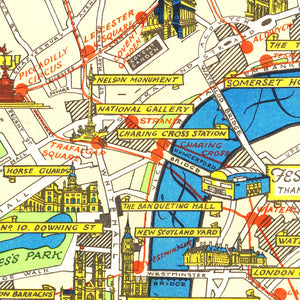 Vintage Map of London, England 1951