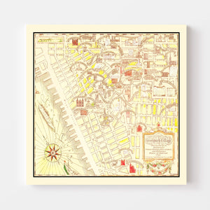 Vintage Map of Greenwich Village, New York 1934