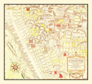 Vintage Map of Greenwich Village, New York 1934
