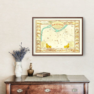 Vintage Map of Louisville, Kentucky 1934