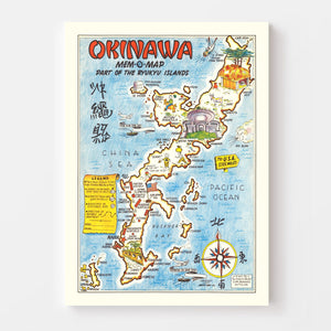 Vintage Map of Part of the Ryukyu Islands, 1945