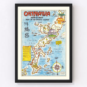 Vintage Map of Part of the Ryukyu Islands, 1945