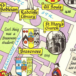 Vintage Map of Oxford, England 1949