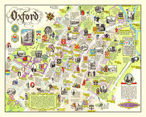 Vintage Map of Oxford, England 1949
