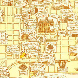 Vintage Map of Wilmington, Delaware 1938