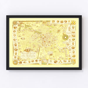 Vintage Map of Wilmington, Delaware 1938