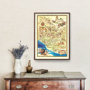 Vintage Map of Ventura County, Pennsylvania 1965