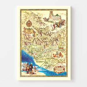 Vintage Map of Ventura County, Pennsylvania 1965